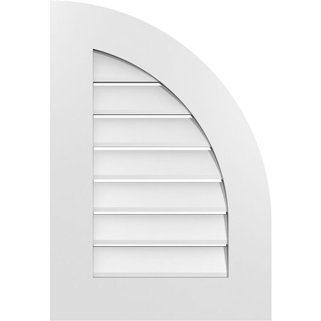 Ekena Millwork Quarter Round Top Right Surface Mount PVC Gable Vent w/ 3-1/2"W x 1"P Standard Frame, 18"W x 26"H GVPQR18X2601SF